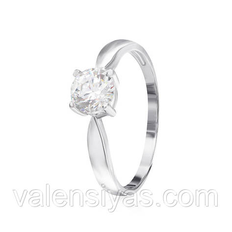 Срібне кільце з цирконієм SWAROVSKI ZIRCONIA К2С/455, фото 1
