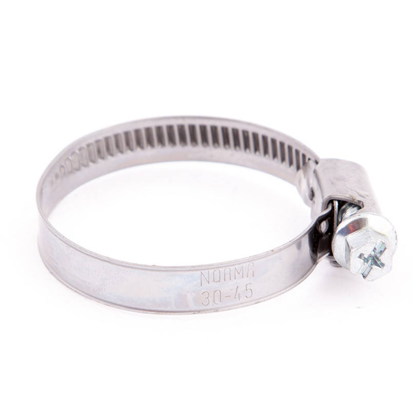 

Хомут Norma оцинкованный 30-45. Червячный зажим из стали