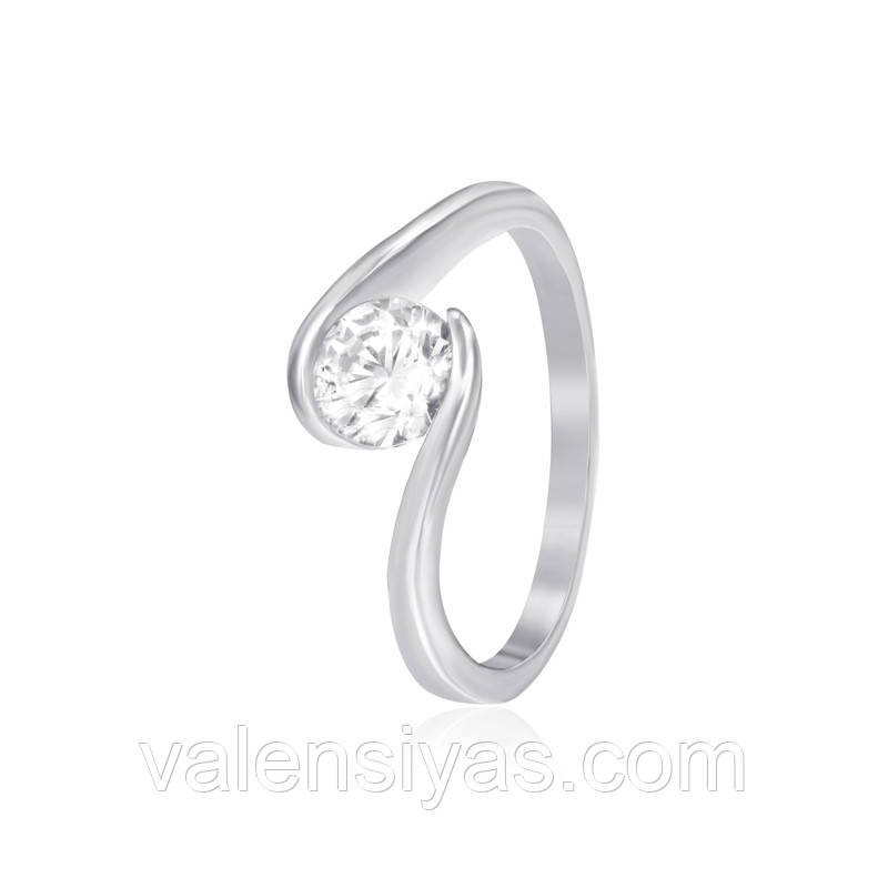 Срібне кільце з цирконієм SWAROVSKI ZIRCONIA К2С/702