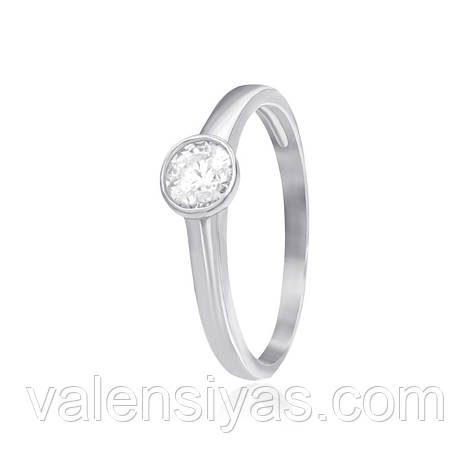 Срібне кільце з цирконієм SWAROVSKI ZIRCONIA К2С/703, фото 1