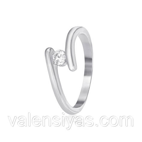Срібне кільце з цирконієм SWAROVSKI ZIRCONIA К2С/861, фото 1