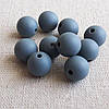 12мм (темно сірий) кругла, силіконова намистина, фото 2