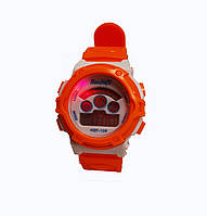 Годинник дитячий Rounds електронний у колбах. Жовтогарячий