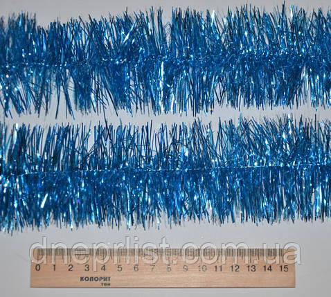 Мішура 7 см, блакитна, 2,4 м, фото 2