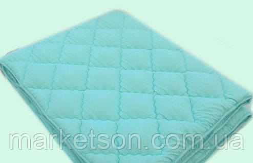 Зимова тепла ковдра з овечої вовни 195*215. Мікрофібра. Бірюза., фото 1