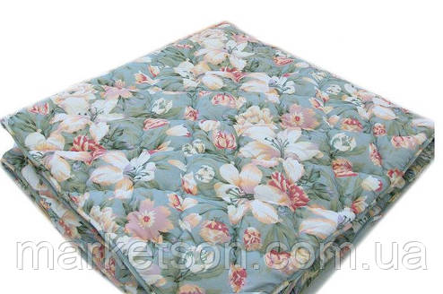 Зимова тепла подвійна ковдра. 175х210.Холофайбер. Квітковий принт., фото 1