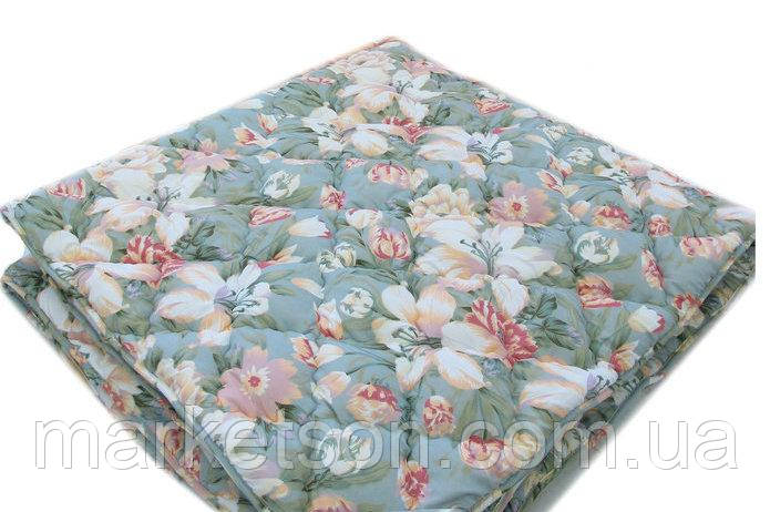 Зимова тепла подвійна ковдра. 175х210.Холофайбер. Квітковий принт.