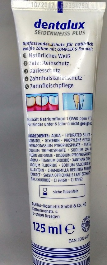 Зубная паста Dentalux Complex 5 отбеливающая 125мл - фото 2 - id-p605409712