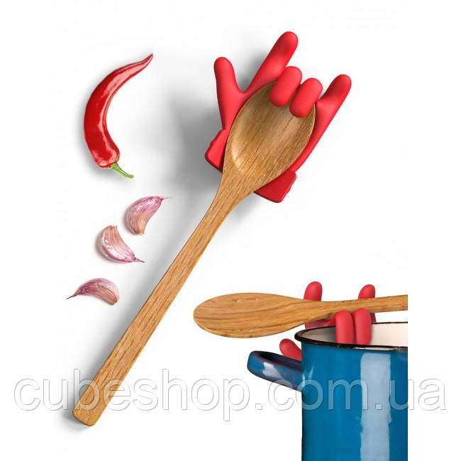 Тримач кришки каструлі та ложки (підставка) Chef Hero Rocket Design (червоний)