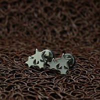 Дитячі сережки з нержавіючої медичної сталі "Triple White Stars"