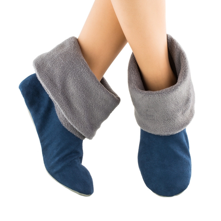 Хатні капці сині із сірим манжетом, фото 1