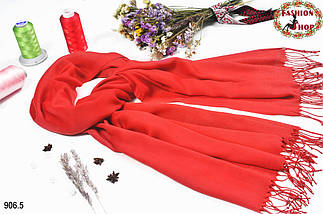 Жіночий лососевий шарф з пашміни, фото 2