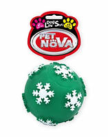 Игрушка для собак Шар с хлопьями из снега Pet Nova 7.5 см