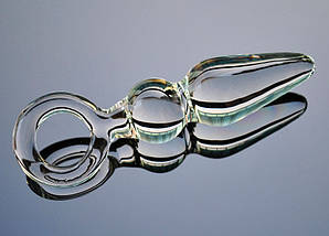 Анальна пробка 3.5 см ялинка середня з кільцем LYNX Ice Emerald, фото 2