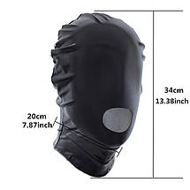 Маска на голову балаклава вінілова вінілова бдсм Open Mouth, фото 3