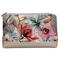 Косметичка дорожня жіноча Lovely Цветочная графика 26x15x8 см