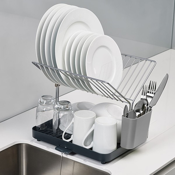 Сушилка для посуды настольная двухъярусная Joseph Joseph Y-Rack 2-tier Dish Rack серая 85084 - фото 4 - id-p605728178