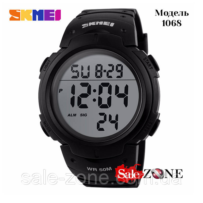 Мужские наручные часы Skmei 1068 спортивные Черные - фото 2 - id-p552270401
