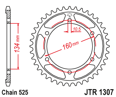 Зірка задня сталева JT Sprockets JTR1307.41ZBK для CBR600RR