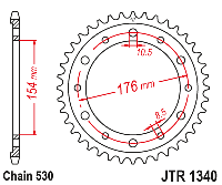 Приводная звезда задняя JT JTR1340.43ZBK