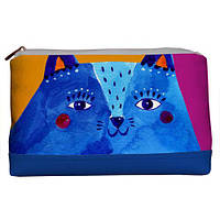 Косметичка дорожня жіноча Lovely Синий кот 26x15x8 см