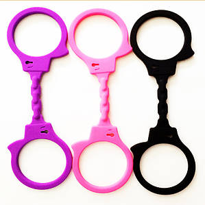 Силіконові наручники бдсм Silicon Cuffs чорні рожеві фіолетові