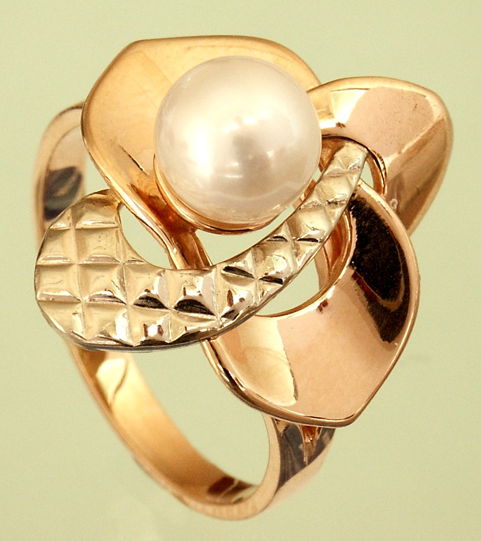 Золотой кольцо с жемчужиной - фото 1 - id-p600167993