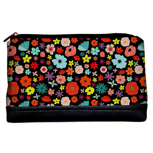 Косметичка дорожня жіноча Lovely Разноцветные цветочки 26x15x8 см
