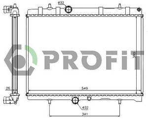 Радіатор охолодження Citroen Berlingo 08-, C3 09-, C4 04-, C5 04-, Xsara 01-, Peugeot Partner 08 - Profit