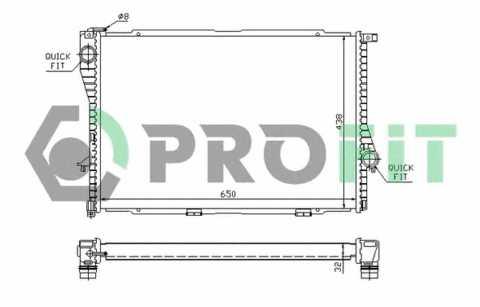 Радіатор охолодження BMW 5 Series E39 95-04 Profit