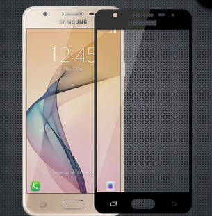 Захисне скло Full Cover для Samsung J5 prime Чорне, фото 1