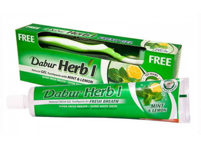 Dabur. Зубна паста-гель з лимоном і м'яка п'ятою + зубна щітка, 150 г, фото 2