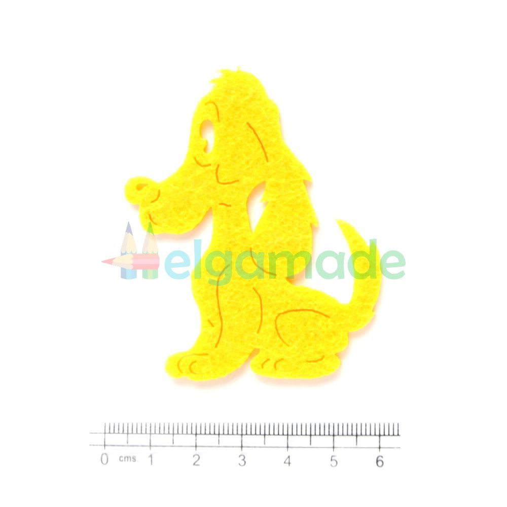 Вирубки з фетру СОБАЧКА ЖОВТИЙ, 6х7 см, 1 шт, фото 1