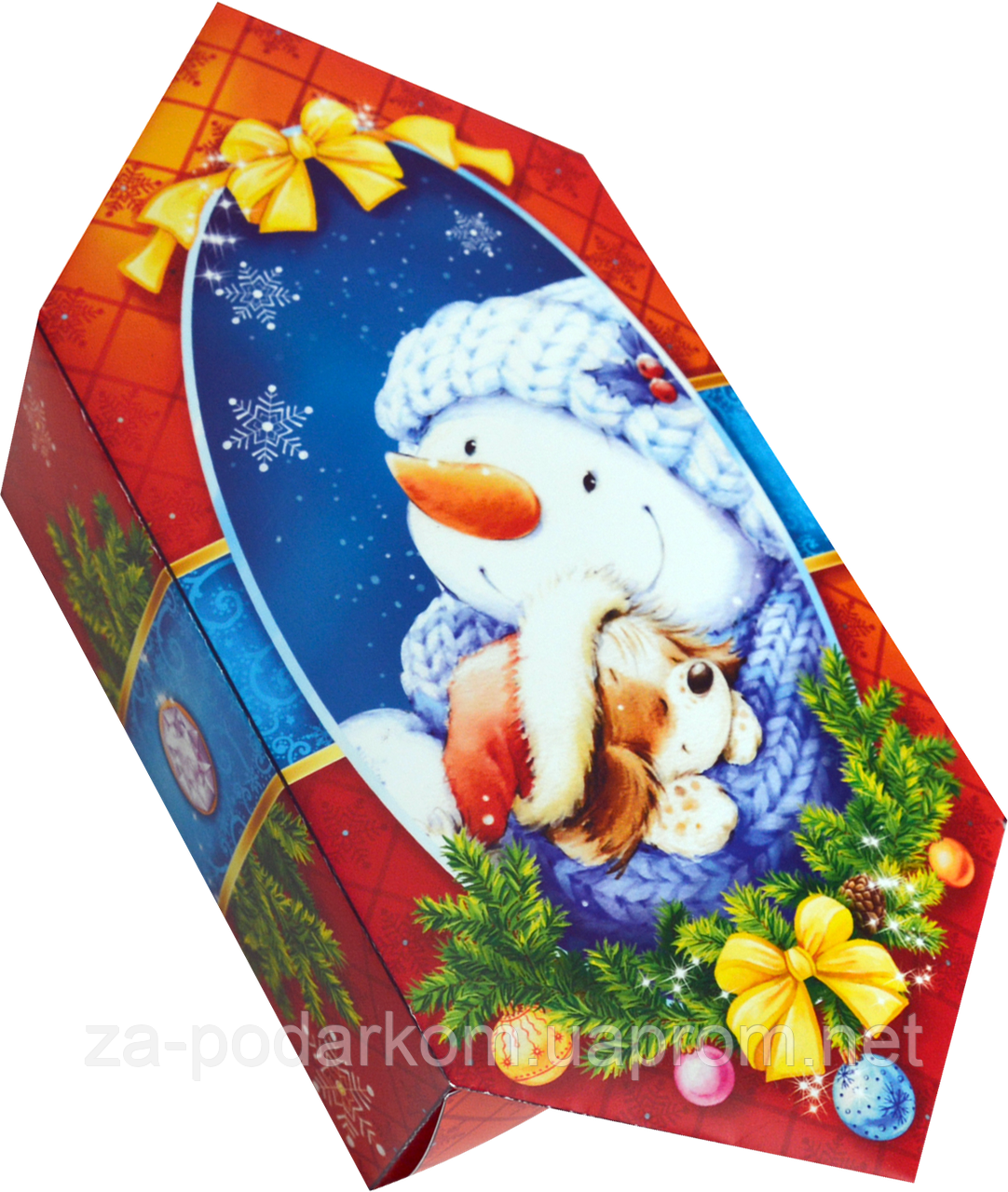 Упаковка різдвяна Цукерка сніговик"для солодощів 150-200г новорічна