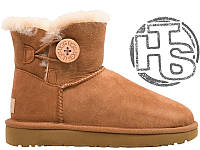 Жіночі міні-чоботи UGG Mini Bailey Button II Chestnut 1016422