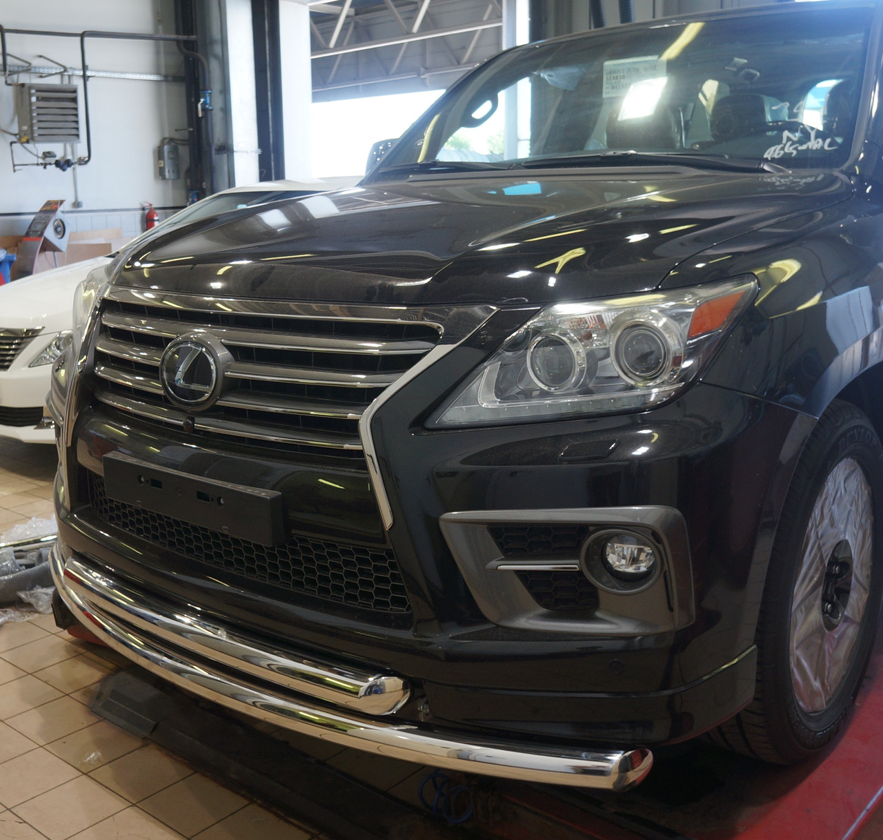 Кенгурник подвійний вус на Lexus LX 570 (c 2014--) Can Otomotiv d76/76 mm