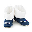 Хатні капці з манжетом із вишивкою Best Мама, фото 4