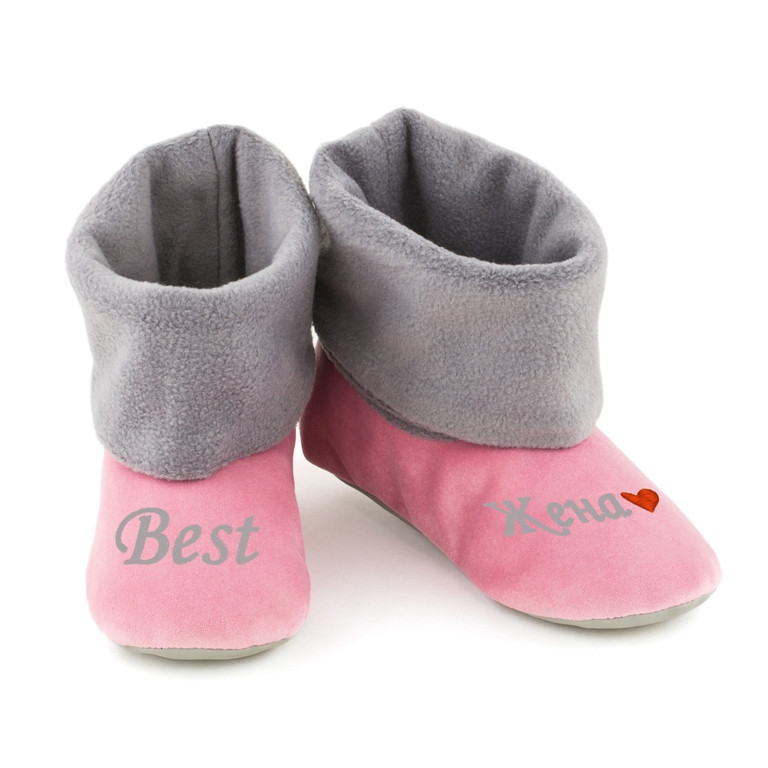 Хатні капці з манжетом із вишивкою Best Жена, фото 1