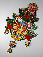 Підвіска "Ялинка" об'ємна, з глитером і флоком. 45см ( G809)