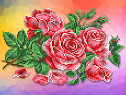Схема для вишивки бісером/хрестом на габардині "Аромат троянди"