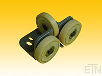 Направляющая ролика ETN-FK1-AL , для лифта, Bock aluminium, 190 x 115 x 100 мм, 2 x колеса ø 100/20 x 25 мм + 1 x ролик ø 100/15 x 20 мм, ролики с