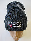 Тепла в'язана шапка для чоловіків., фото 2