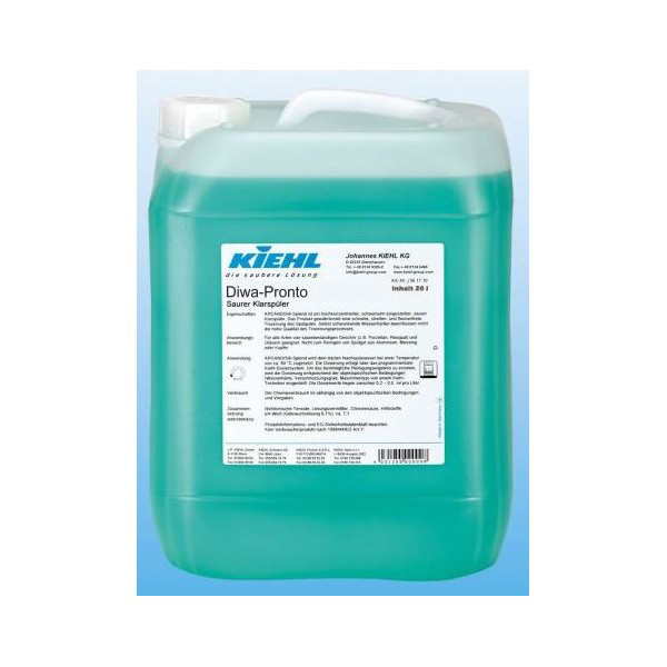 DIWA-PRONTO — ополіскувач для професійних посудомийних машин 20 л. KIEHL