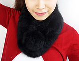 Шарф із натурального хутра кролика коричневий, фото 2