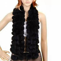 Жіночий шарф із кролика чорний