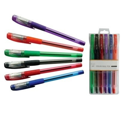 Набір кольорових кулькових ручек "Ball Pen" 6 шт.