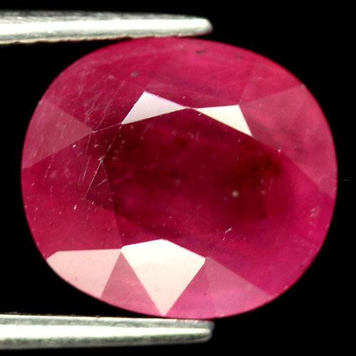 6.34 кт Природний рубін овал 10,0 х 11,3 х 5,9 мм, фото 1