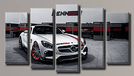 Модульна картина на полотні з 5 частин "Mercedes-Benz"