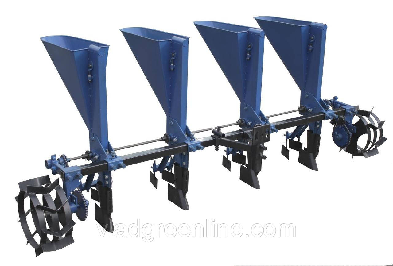 Часникова саджалка "Преміум" 4-рядна (для мотоблока та мототрактора, ложки стандарт Ø24,5)