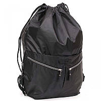 Детский сумка рюкзак спортивный городской для сменной обуви черный Dolly 838 37х43х10 см